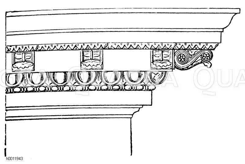 Korinthisches Kranzgesims. Von der Vorhalle des Pantheon - Quagga  Illustrations