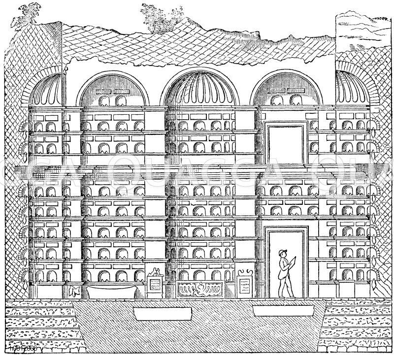 Columbarium der Freigelassenen des Augustus an der Via Appia in Rom, Italien, entdeckt 1726 [Digital]