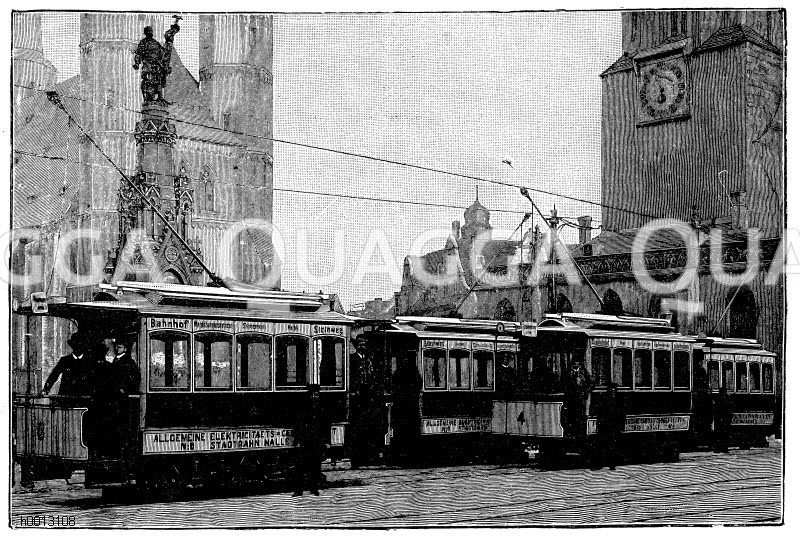 Haltestelle der Halleschen Straßenbahn [Digital]