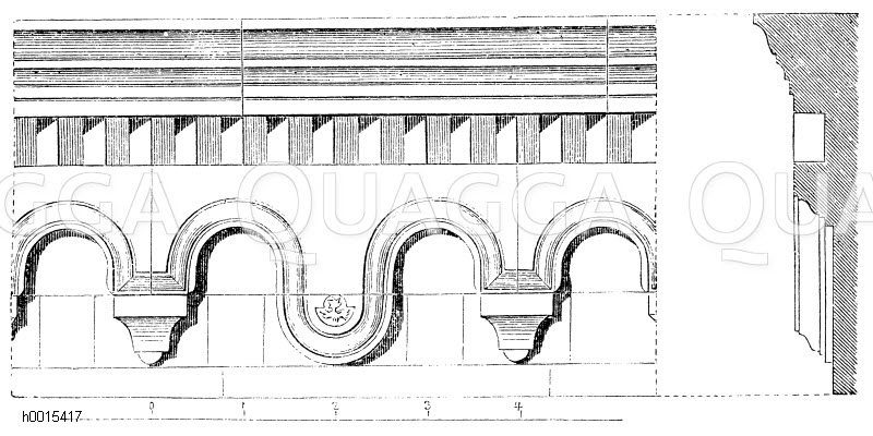 Detail der Kirche zu Schöngrabern: Fries der Apsis [Digital]