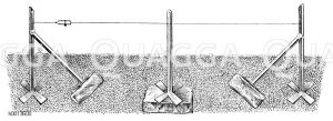 Eisernes Gerüst für Kordonbäume Zeichnung/Illustration