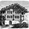 Schweizer Bauernhaus Zeichnung/Illustration