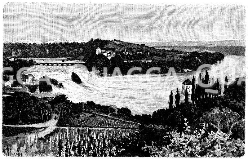 Rheinfall bei Schaffhausen Zeichnung/Illustration