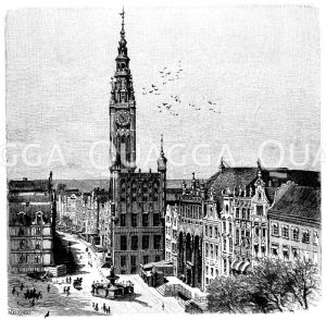 Rathaus in Danzig Zeichnung/Illustration