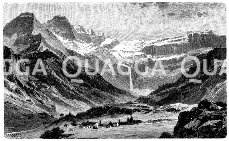 Felsenzirkuns von Gavarnie (Zentralpyrenäen) Zeichnung/Illustration