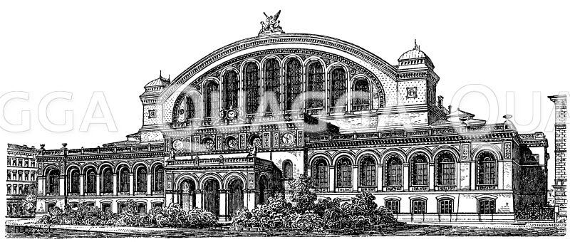 Anhalter Bahnhof in Berlin Zeichnung/Illustration