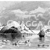 Eisfjord auf Westspitzbergen Zeichnung/Illustration