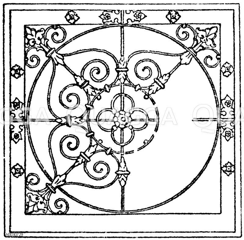 Quadrat: Schmied eiserne Füllung. Deutsche Renaissance. (Hirth, Formenschatz) [Digital]