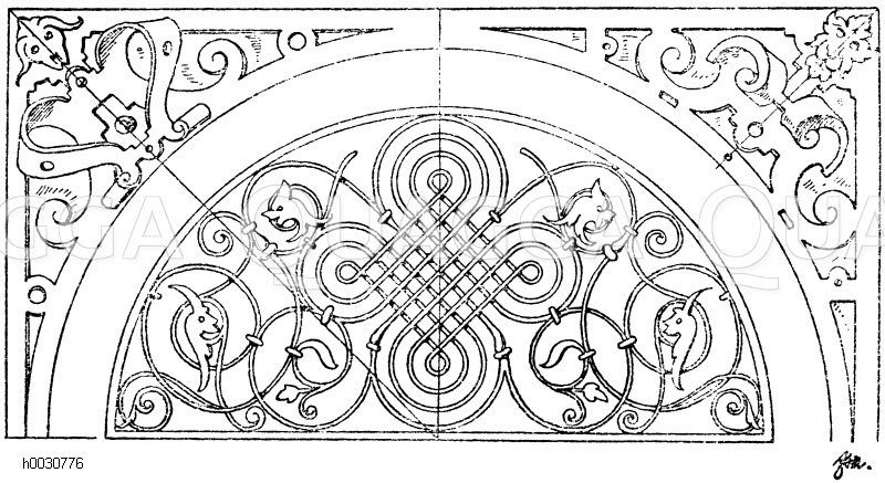 Halbkreis und Zwickel: Schmiedeiserne Füllung. Deutsche Renaissance. [Digital]