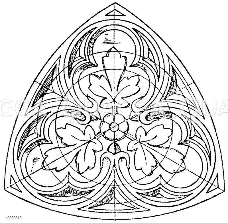 Begrenztes Flachornament: Dreipass-Maßwerk in gotischem Stile. (Jacobsthal) [Digital]