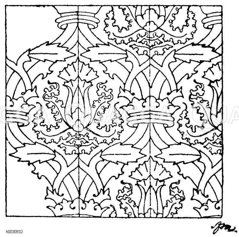 Textilmuster: Französische Seidentapete aus dem 15. Jahrhundert (L'art pour tous) [Digital]