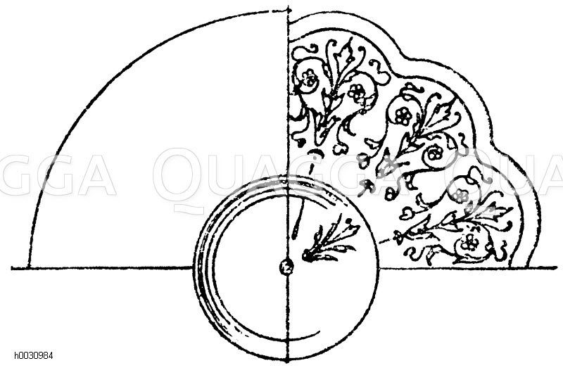 Glasteller mit wellenförmigem Rand. Ornamente eingeschliffen. 19. Jahrhundert [Digital]