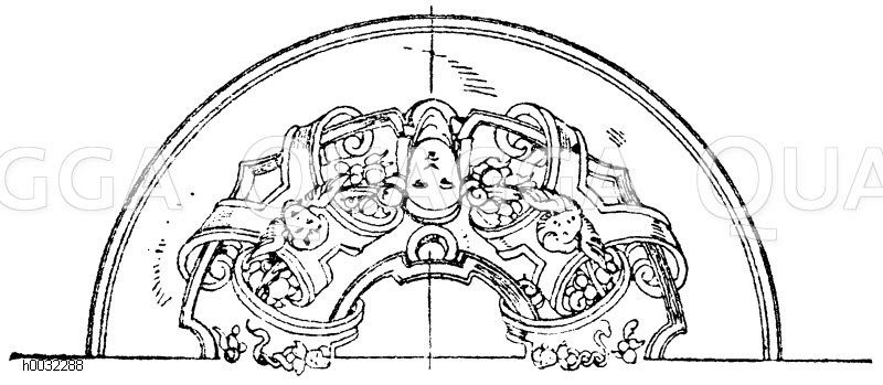 Tellerumramung: Umrahmung von der Unterseite einer Schale in Limoges-Email von Pierre Raymond. 16. Jahrhundert. (Racinet) [Digital]