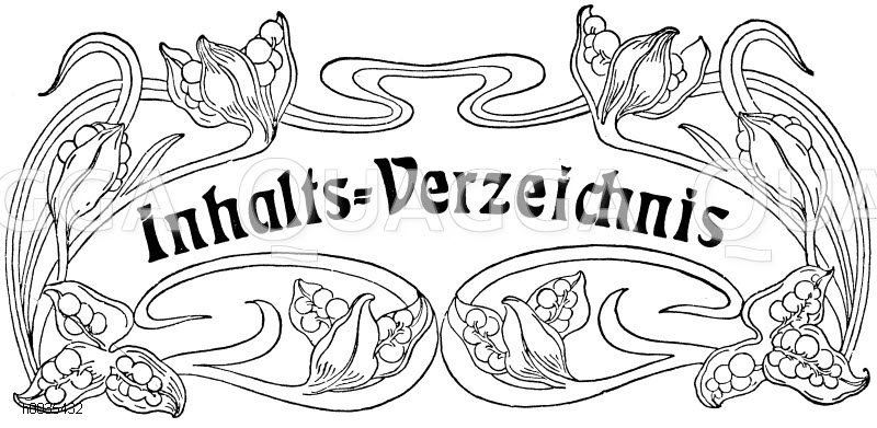 Schriftzug: Inhaltsverzeichnis, Jugendstil [Digital]