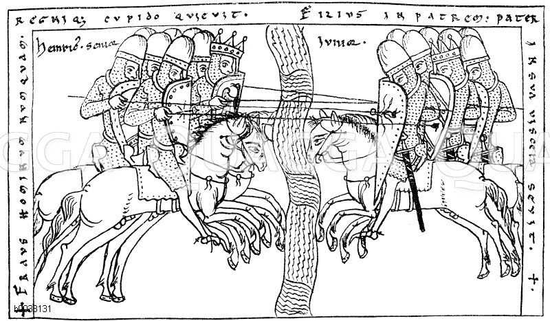 Kampf Heinrichs IV. mit seinem Sohn Heinrich (später Kaiser Heinrich V.) bei Regensburg (1105) [Digital]