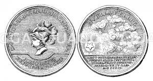Silberne Medaille auf die Geburt Friedrichs des Großen Zeichnung/Illustration