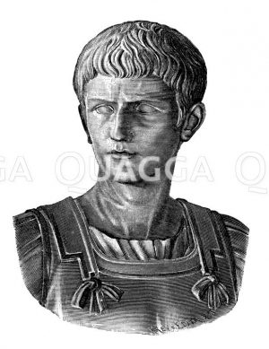 Caligula. Bronzebüste im kapitolinischen Museum Zeichnung/Illustration