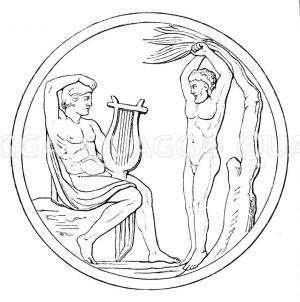 Apollon und Marsyas (Relief) Zeichnung/Illustration