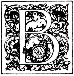 Lateinische Renaissanceschrift: Buchstabe B. Initial von Dir. C. Hammer