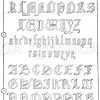 1. Gotisches Alphabet in Frakturschrift aus dem Jahre 1467. (Hrachowina). 2. Gotisches Alphabet in Frakturschrift. (Das Alphabet ist nicht einheitlich