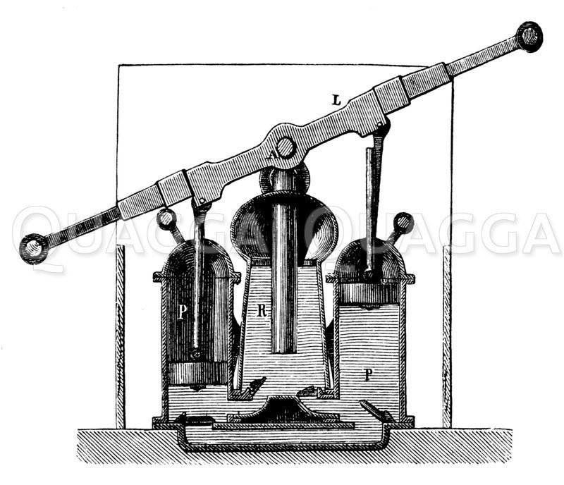 Feuerspritze im Durchschnitt Zeichnung/Illustration