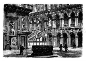 Hof des Dogenpalastes zu Venedig Zeichnung/Illustration