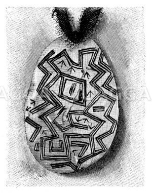 Muschelschmuck aus Australien mit Labyrinthzeichnung Zeichnung/Illustration