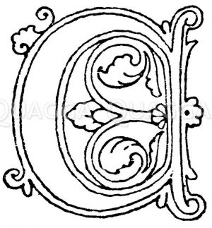 Gotische Unzialschrift: Buchstab A. Initial aus dem Jahr 1480. Rouen. Zeichnung/Illustration