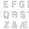 Lateinische Schrift: Alphabet in sog. Blockschrift oder Grotesk