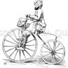 Postbote mit Velociped in Britisch-Indien