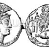 Athenische Münze mit dem Bild der Pallas Athene