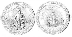 Silberne Medaille auf die afrikanische Expidition des Großen Kurfürsten im Jahre 1681