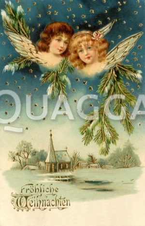 Postkarte: Weihnachten mit Engeln