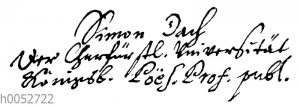 Simon Dach: Autograph