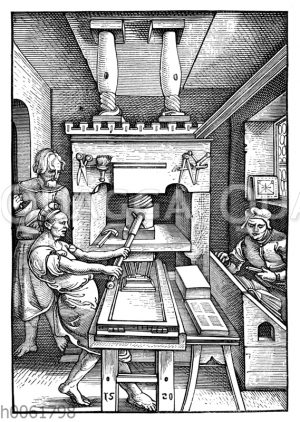 Buchdruckerpresse von 1520