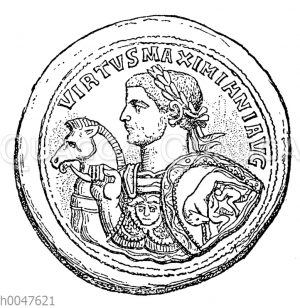 Bronzemedaillon mit dem Bild des Maximianus