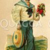 Junge im Matrosenanzug mit Blumenstrauß