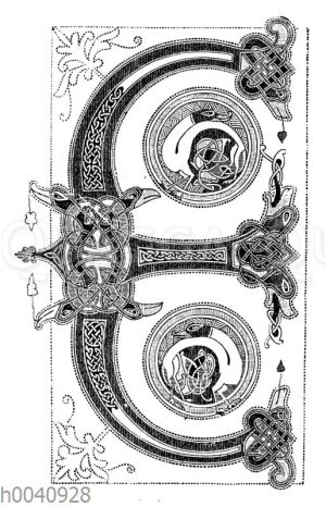 Initiale E in einer für Karl den Kahlen geschriebenen Bibel