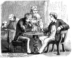Junge Männer beim Schachspiel