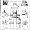 Säulenfüße: 1. Ägyptische Basis vom Tempel Thutmes' III. zu Karnac. (Raguenet). 2. Chinesische Basis. (Raguenet). 3. Romanische Doppelbasis von der Kirche in Schwarzach. 4-6. Verschiedene mittelalterliche Säulenfüße. 7. Romanischer Säulenfuß. 8. Romanische Basis aus der Kirche St. Remy zu Reims. (Raguenet). 9. Romanische Basis aus dem Zisterzienserkloster zu Maulbronn. 10. Romanische Basis aus der Abtei „des Dames" zu Caen. (Raguenet). 11. Gotische Basis von der Kirche zu Brou-Asn. (Raguenet)