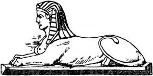 Liegende Sphinx von einem Flachrelief