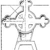 Kreuz in Stein: Grabkreuz vom Kirchhof zu Baret. Ende des 11. Jahrhunderts.