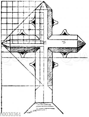 Kreuz in Stein: Gotisierendes Grabkreuz