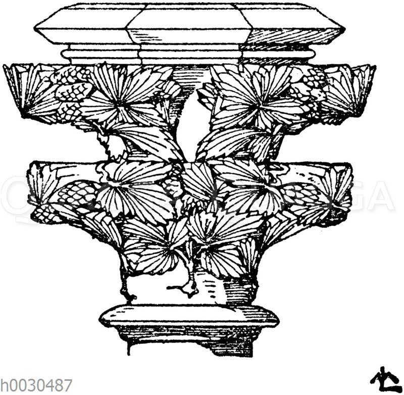 Spätgotisches Säulenkapitell von der Chorterrasse des Münsters in Freiburg i. B.