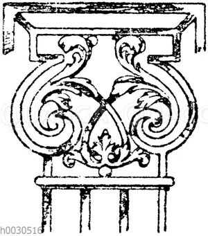 Pilasterkapitell: Schmiedeisernes Kapitell von einem Gitter im Schloss zu Athis-Mons. Französisch. 17. Jahrhundert.