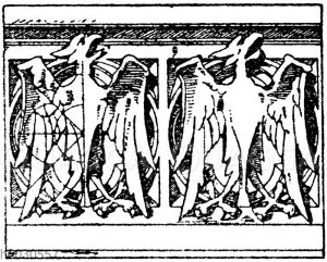 Gotische Balustrade für Stein. Nach Viollet-le-Duc. Schloss Pierrefonds. (Raguenet). 19. Jahrhundert.