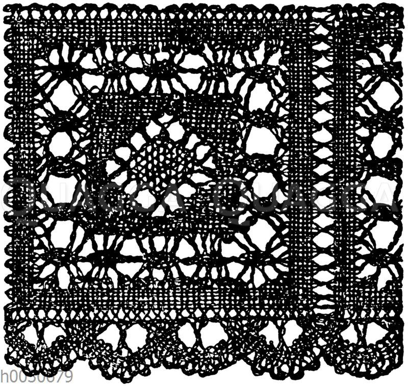 Spitze: Klöppelspitze nach alten Mustern. 19. Jahrhundert.