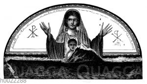 Katakombengemälde: Christin mit ihrem Kind