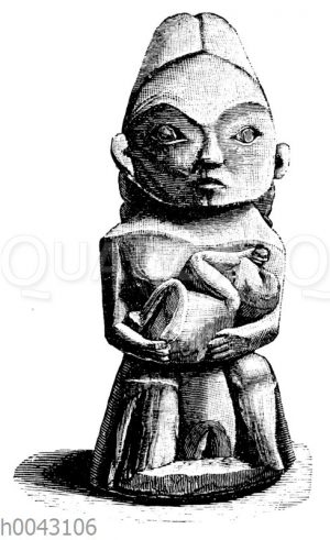 Holzgeschnitzte Figur der Quacutl-Indianer