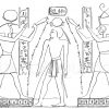 Ramses III. zwischen Thot und Horus